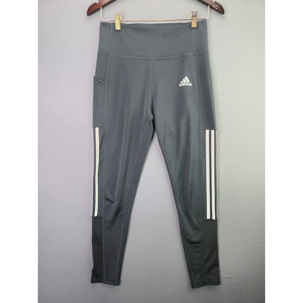 Adidas Leggings Primegreen Aeroready M Gray 3-Stripe High Rise Pocket Yoga Pants